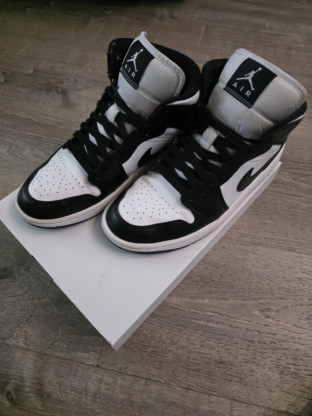 Nike  Jordan Black & White High-Top Sneakers